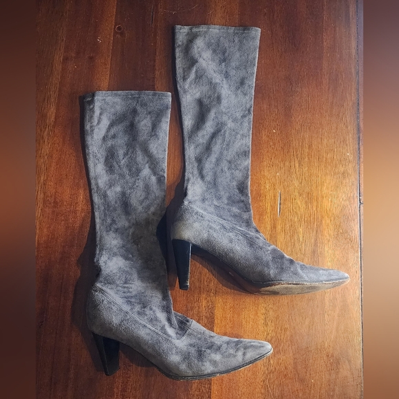 Stephane Kelian Gray Suede Women's Heeled‎ Sock Boots Sz 10 - Picture 2 of 7